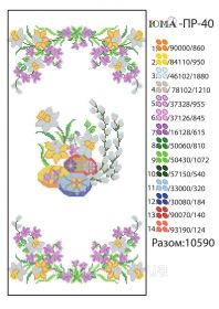 ЮМА ЮМА-ПР-40 Пасхальный Рушник схема для вышивки бисером купить оптом в магазине Золотая Игла - вышивка бисером