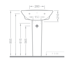 Rakvina və tülpanlar: Luna 50x60 çanaq - DuraBagno / Bakıda almaq-go