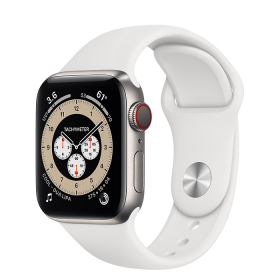Часы Apple Watch Edition Series 6 GPS + Cellular 44mm Titanium Case with White Sport Band