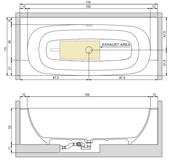 Ванна в нишу Hafro Calle Oval 2COA7 175x73 ФОТО