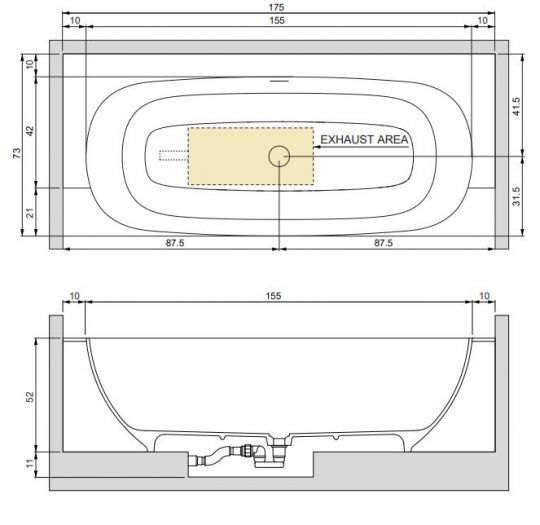 Ванна в нишу Hafro Calle Oval 2COA7 175x73 ФОТО