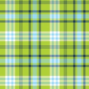Хлопок Перкаль - Клетка зеленая с голубым 25х75 limit