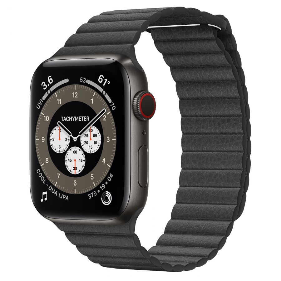 Ремешок Apple Watch Series 6 Black Leather Loop (для корпуса 44/45 мм)