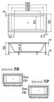 Ванна Hafro ERA PLUS 2ERA4N 190х90 схема 1