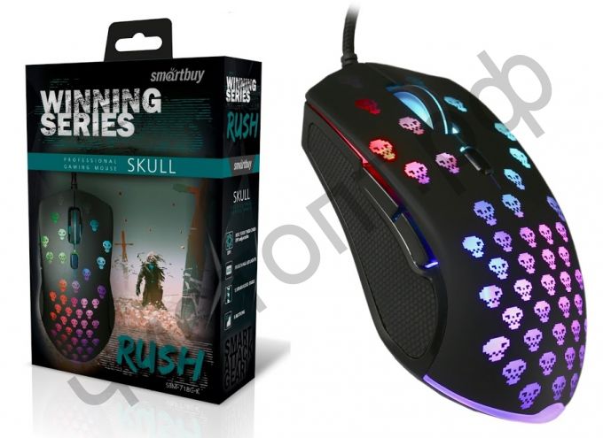 Мышь провод. игров. Smartbuy RUSH Skull черная (SBM-718G-K)
