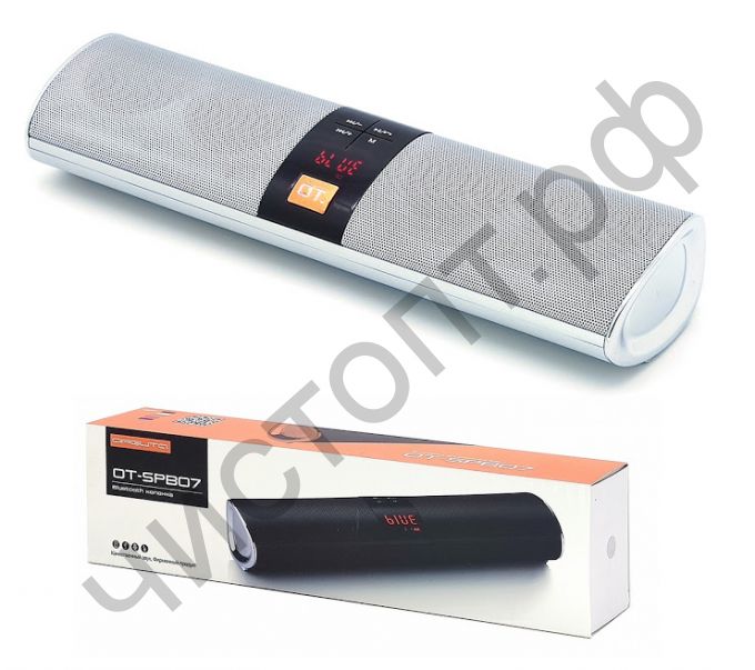 Колонка универс.с радио OT-SPB07 серебро (TF, USB, FM, порт аккум)