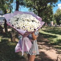 АКЦИЯ! букет-Гигант из белой хризантемы