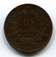 10 сантимов 1874 A Франция XF