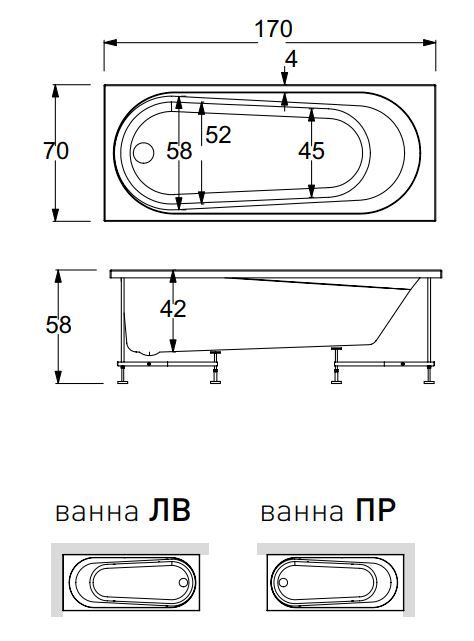 Ванна Hafro Nova 2NVA9 170х70 ФОТО