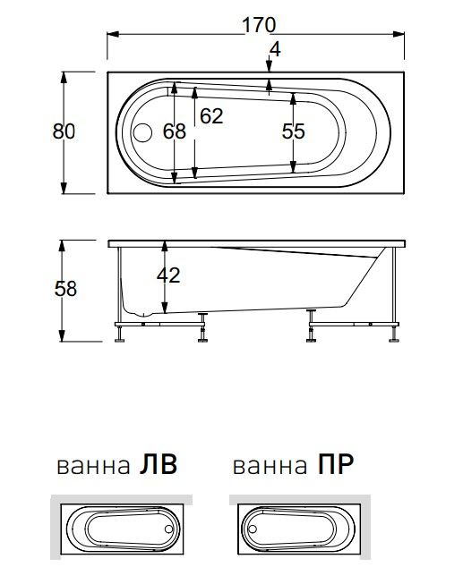 Ванна Hafro Nova 2NVB1 170х80 ФОТО