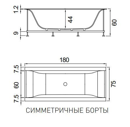 Ванна Hafro Rio 600 2RIA7N 180х75 ФОТО