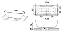 Ванна Hafro Move Rettangolare 2TOA1N0 170х70 схема 1