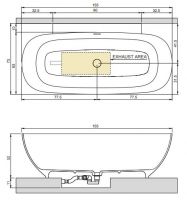 Ванна Hafro Calle Oval 2COA3N пристенная или в угол 155х73 схема 1