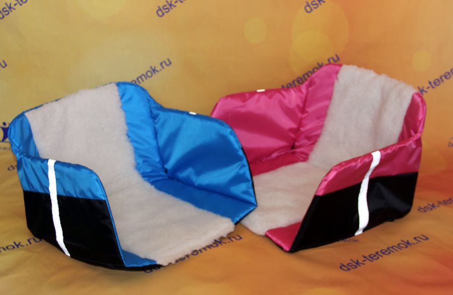 Матрасик с мехом к санкам на колесах