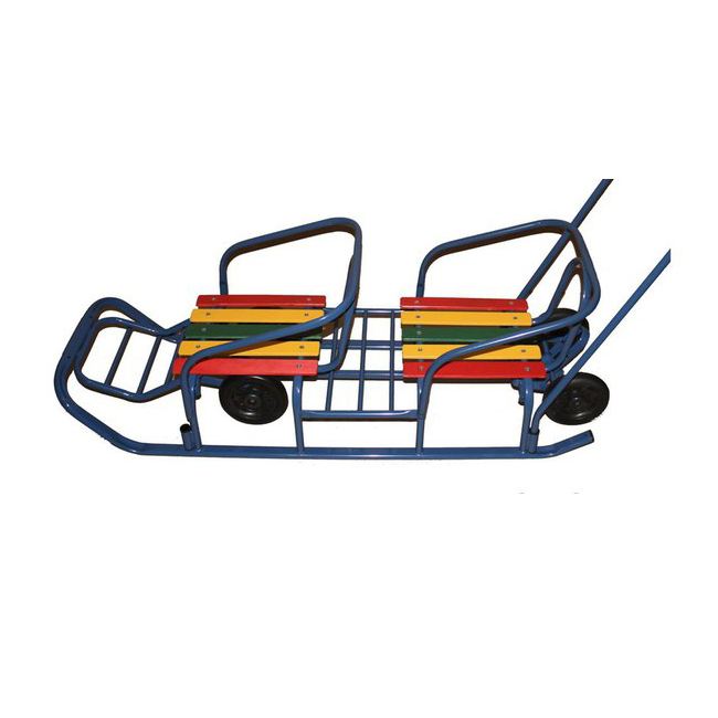 Санки для двойни с колесами СИНИЕ