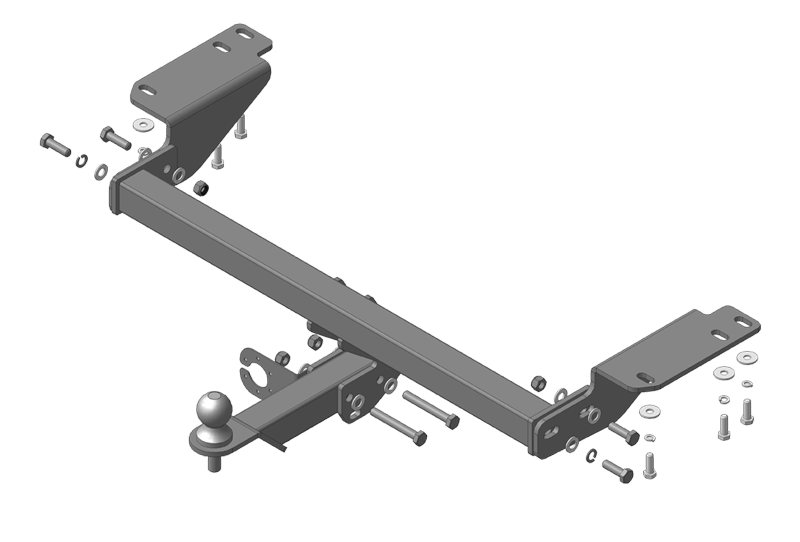 Фаркоп "Motodor" с оцинкованным шаром Haval H2 2015- съемное крепление шара под американский квадрат