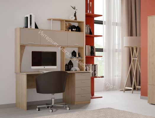 Стол компьютерный СК-11 Капучино с надстройкой