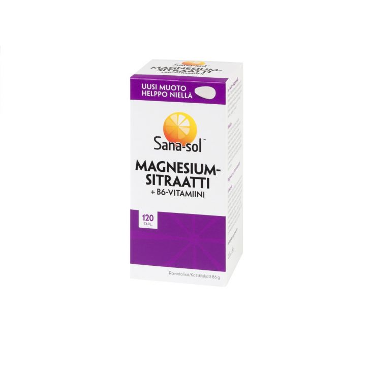 Sana-Sol Магний + В6 / Magnesium-Sitraatti+B6 120 шт