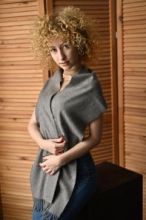 Однотонный кашемировый шарф (100% драгоценный кашемир), цвет Гранит GRANITE CLASSIC cashmere, высокая плотность 7