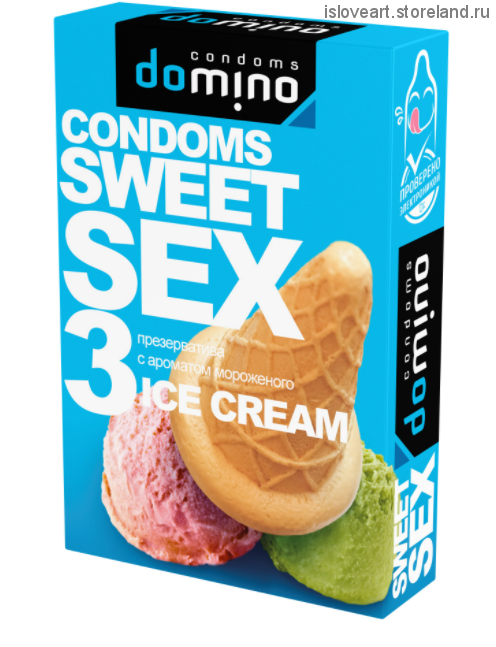 ПРЕЗЕРВАТИВЫ DOMINO SWEET SEX ICE CREAM 3штуки (оральные)