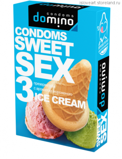 ПРЕЗЕРВАТИВЫ DOMINO SWEET SEX ICE CREAM 3штуки (оральные)