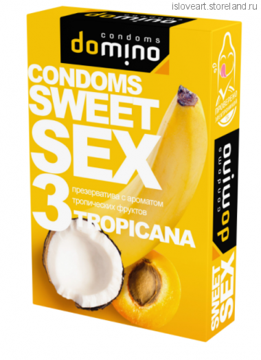 ПРЕЗЕРВАТИВЫ DOMINO SWEET SEX TROPICANA 3штуки (оральные)