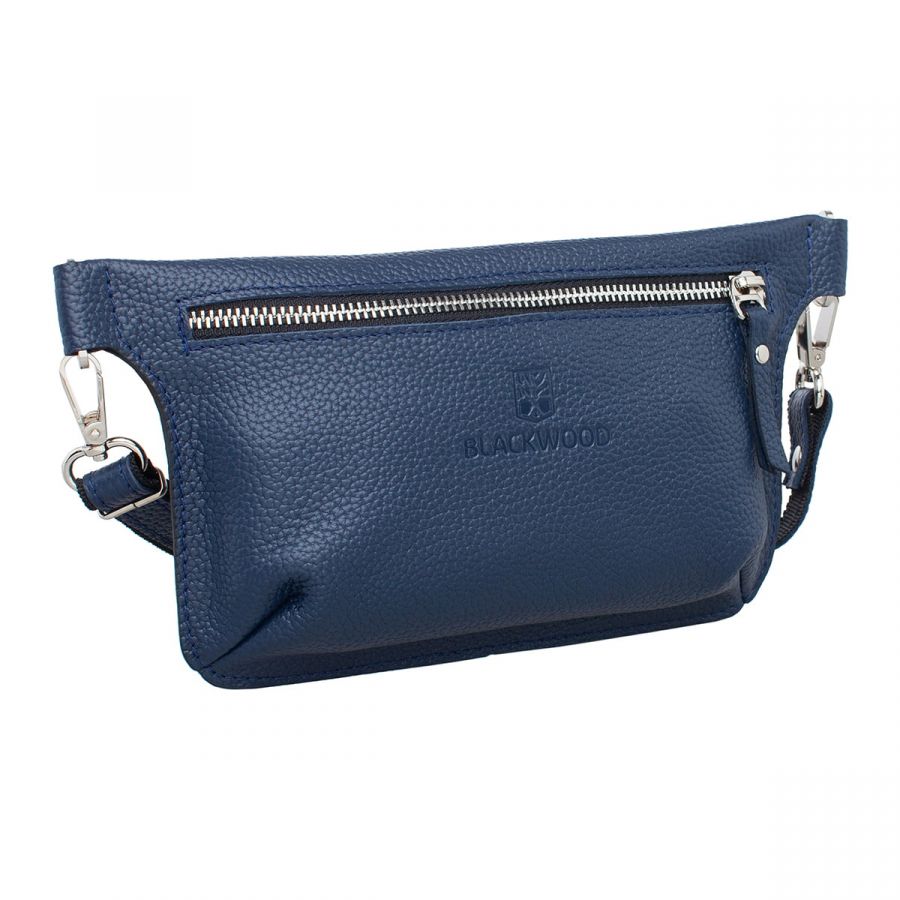 Женская кожаная поясная сумка Blackwood Maley Dark Blue