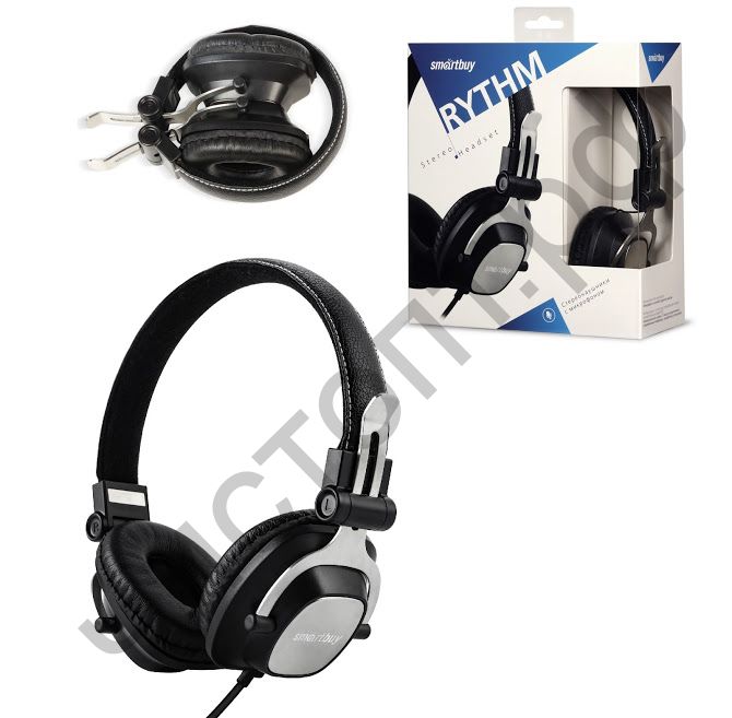 Гарнитура (науш.+микр.) для сотов. SmartBuy RYTHM, черн (SBH-8010) полноразм