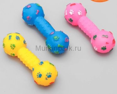Игрушка пищащая "Гантель 100 kg", 17,5 см, микс цветов