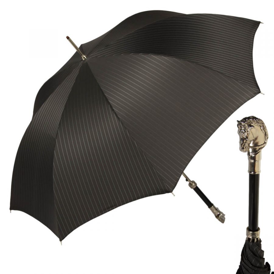 Зонт-трость Pasotti Horse Silver StripesM Black