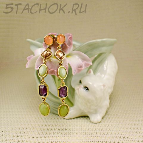 Серьги-гвоздики "Каскад" (Trifari США)