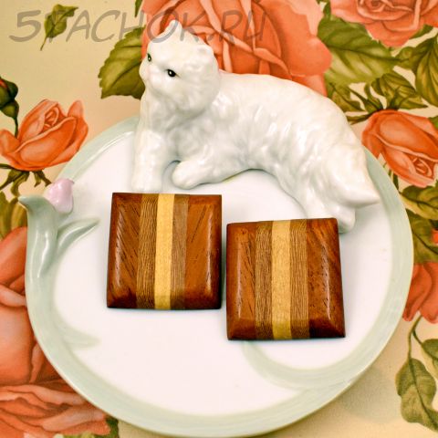 Серьги из дерева "Квадрат" (США)