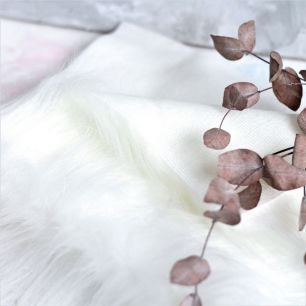 Мех для бороды длинноворсовый - Молочно-белый 50х37