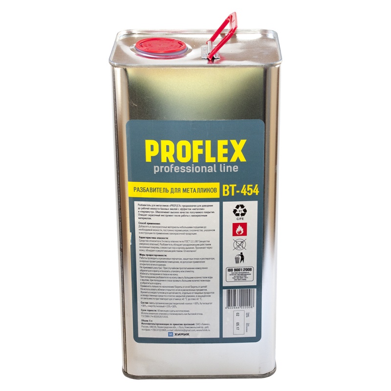 Химик PROFLEX Разбавитель для металликов в металлической банке, объем 5л.