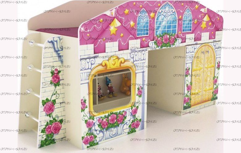 Кровать-чердак Капитан Флинт, Лесная сказка, Замок Принцессы ФБ-КЧ8 (80х170)