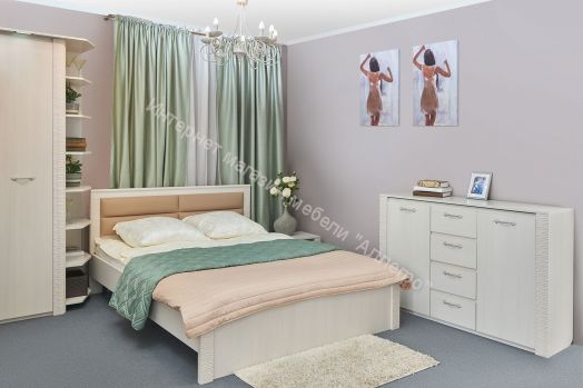 Кровать "Элана" 900/1200/1400/1600/180 Бодега белая