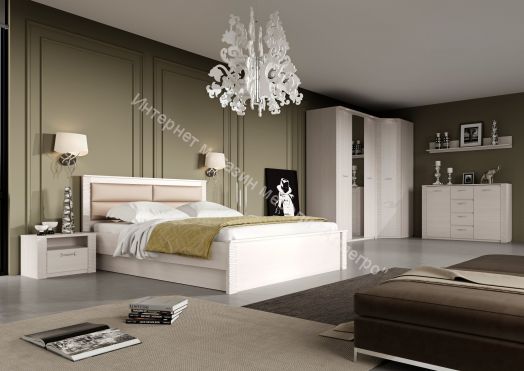 Кровать "Элана" 1200/1400/1600/180 c подъёмным механизмом Бодега белая