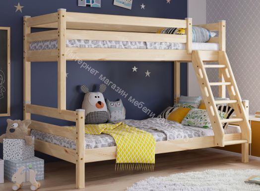 Кровать двухъярусная с наклонной лестницей "Адель" Прозрачный