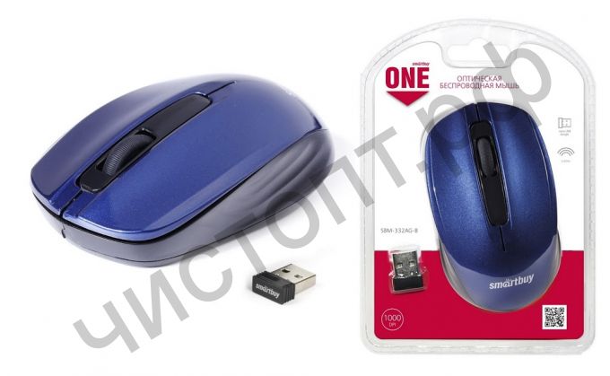 Мышь беспроводн. Smartbuy ONE 332 синяя (SBM-332AG-B)