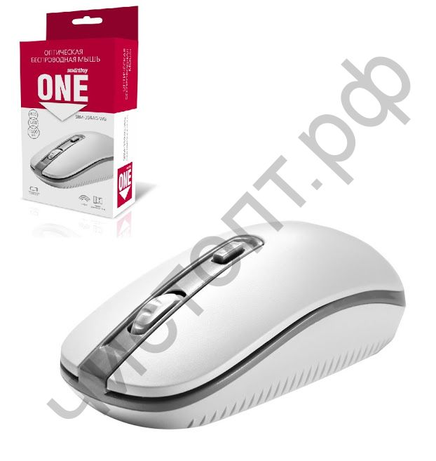 Мышь беспроводн. Smartbuy ONE 359G-K бело-серая (SBM-359AG-WG)