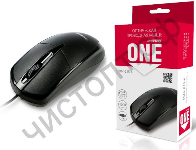 Мышь провод.USB Smartbuy ONE 215 черная (SBM-215-K)