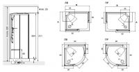 Многофункциональная душевая кабина Hafro Sound размещение в угол 80x80 схема 1