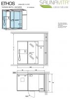 Хаммам со встроенным душем и душевым пространством Hafro Ethos 242х150 схема 2
