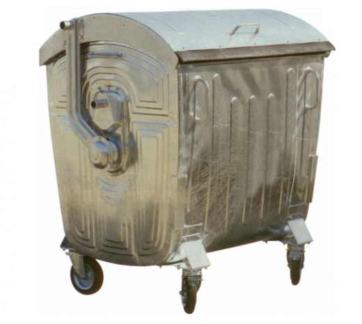 Мусорный контейнер на колёсах 1100 литров оцинкованный