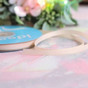 Репсовая лента декоративная - Нюдовая 6 мм