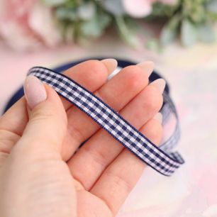 Лента декоративная - Сине-белая клетка 10 мм