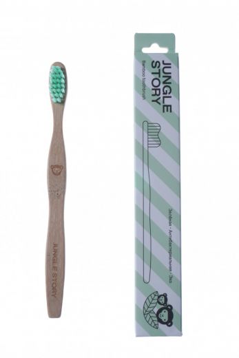 Бамбуковая зубная щетка Junior Ocean Green