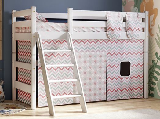 Шторы для низкой кровати Соня (небесный, коралловый)  СТАНДАРТ