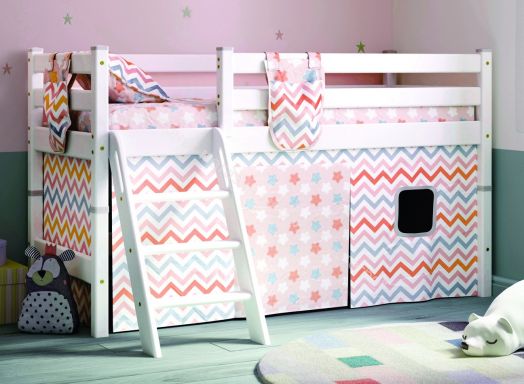 Шторы для низкой кровати Соня (небесный, коралловый)  СТАНДАРТ