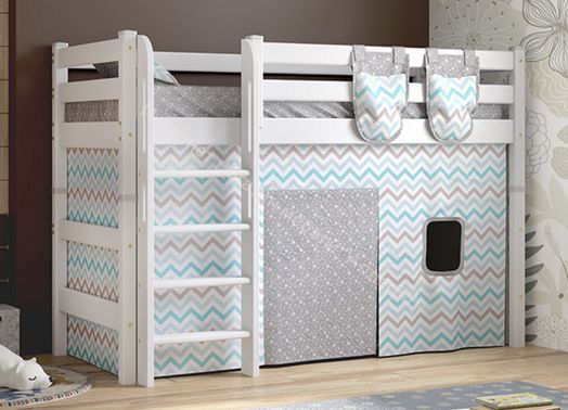 Шторы для двухъярусной кровати Соня (небесный, коралловый)  СТАНДАРТ